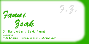 fanni zsak business card