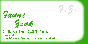 fanni zsak business card